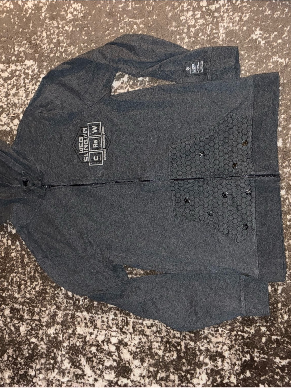 Spider Man Marvel Man’s Dark Gray Full-Zip Hooded Sweater
